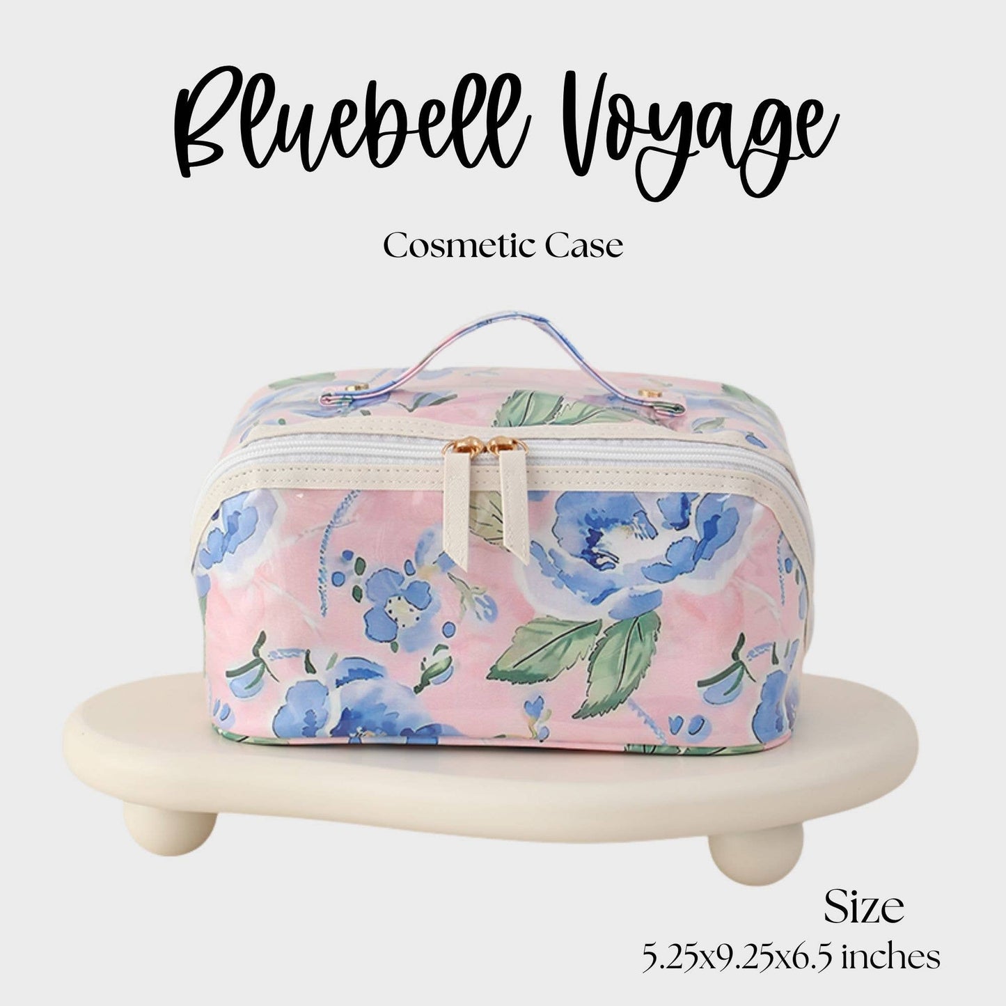 Waterproof Cosmetic Case PVC Make up Bag Bluebell Voyage