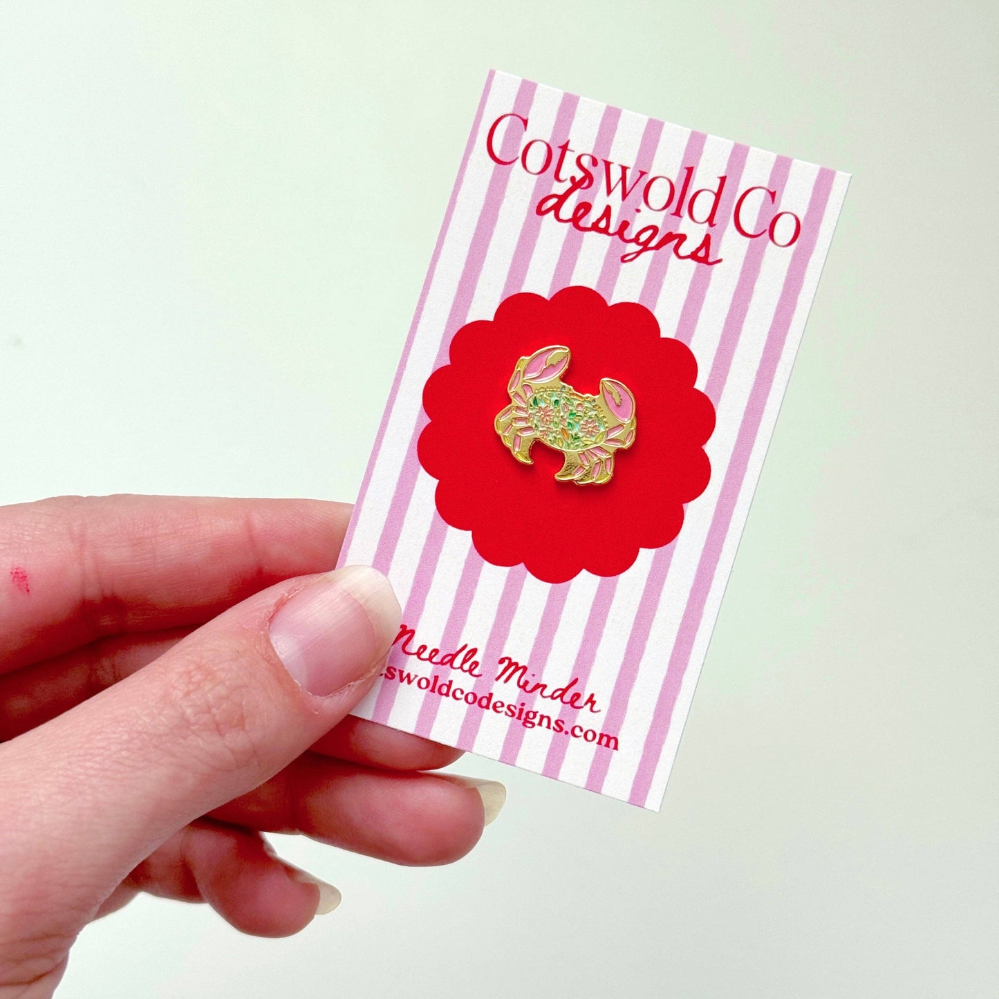 Crab Needlepoint Needle minder, Aesthetic Needle minder, Whimsical Needle minder