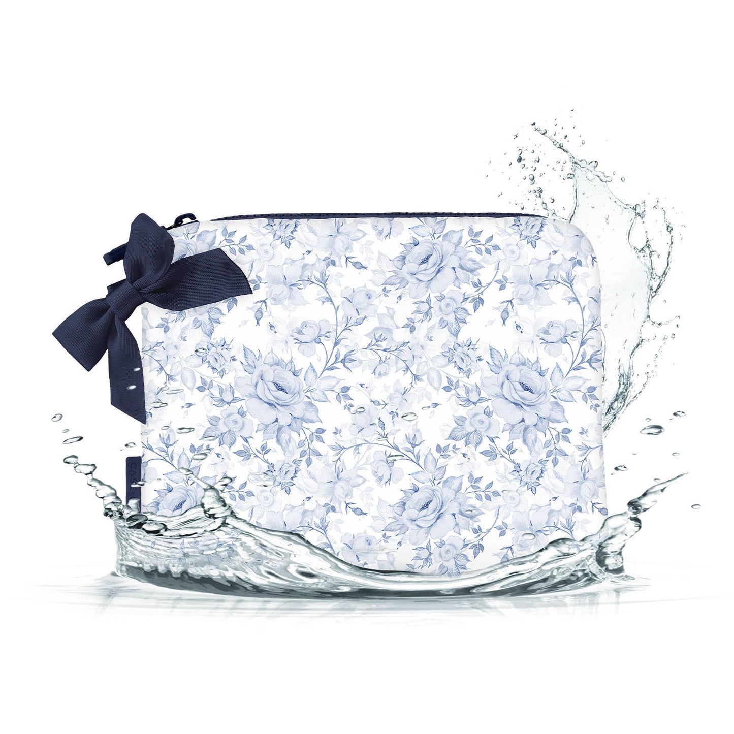 Case-Mate Something Navy Bow Crinkle Makeup Bag - Can be Embroidered