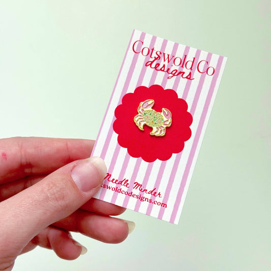 Crab Needlepoint Needle minder, Aesthetic Needle minder, Whimsical Needle minder