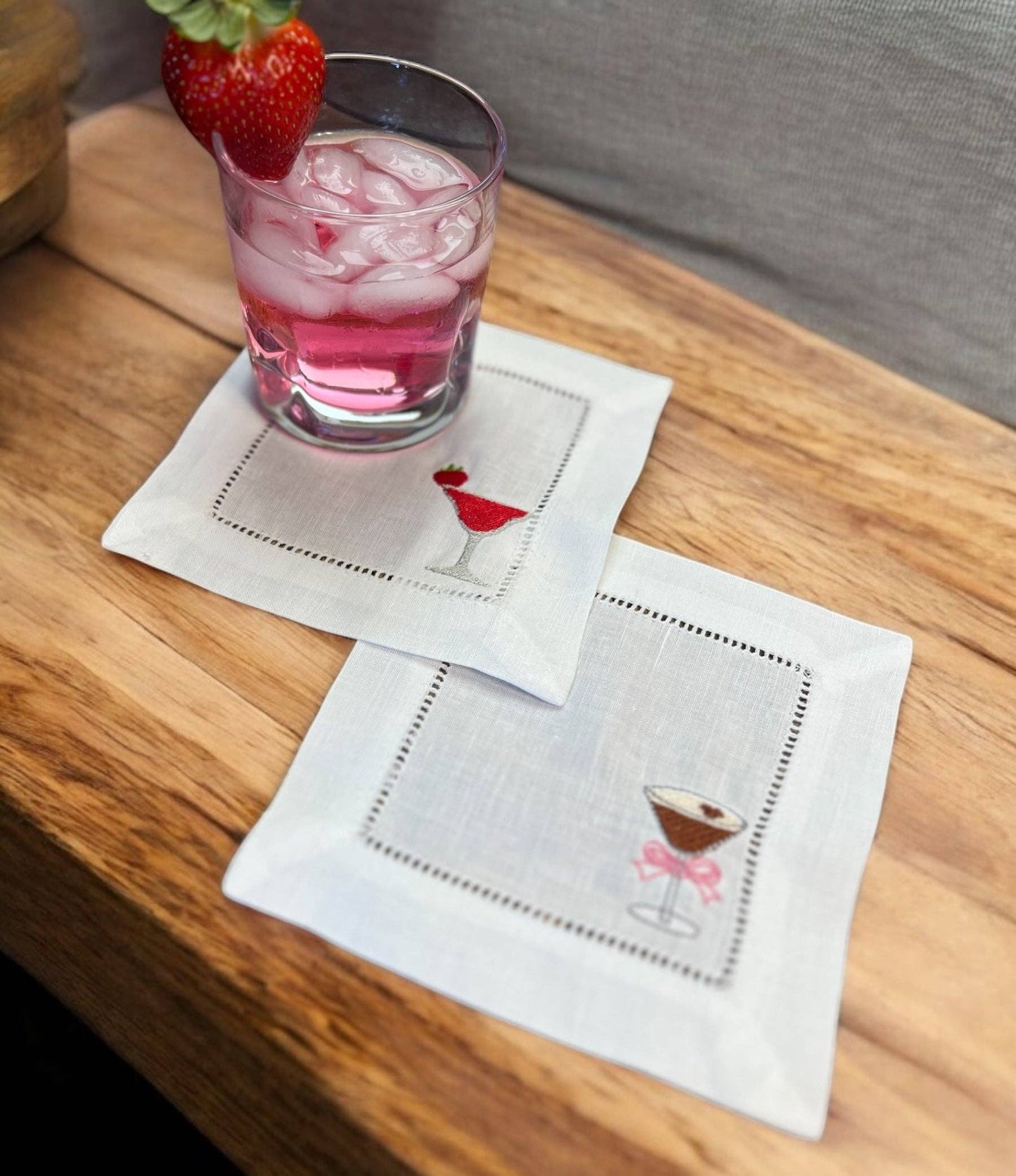 Embroidered Cocktail Napkins Set of 2
