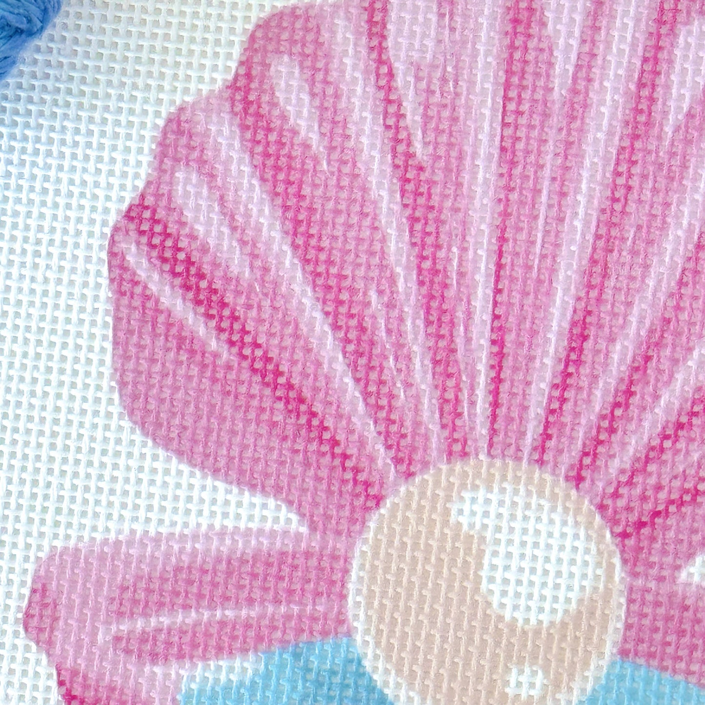 Pink Pearl Shell Needlepoint Canvas, Artisan Printed Canvas,
