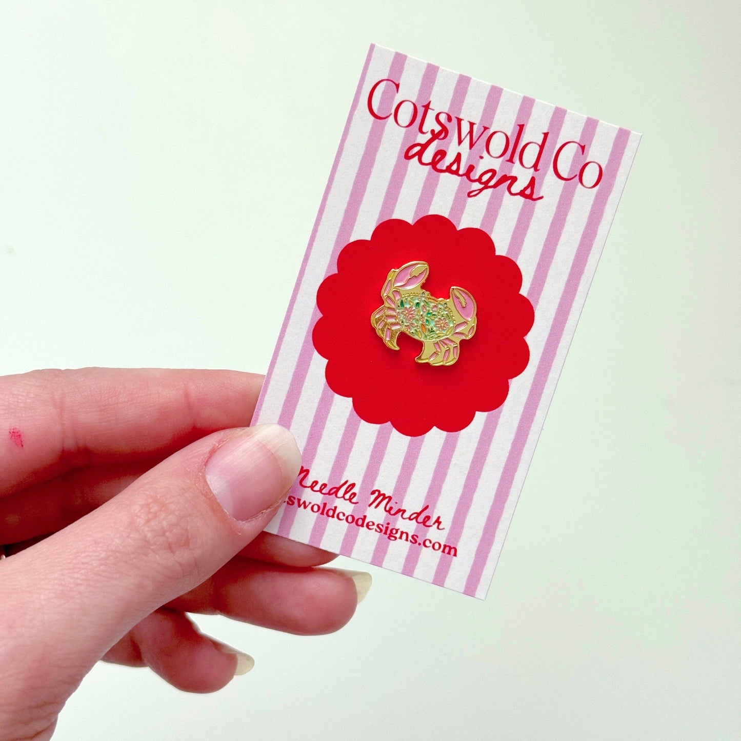 Crab Needlepoint Needle minder, Aesthetic Needle minder, Whimsical Needle minder
