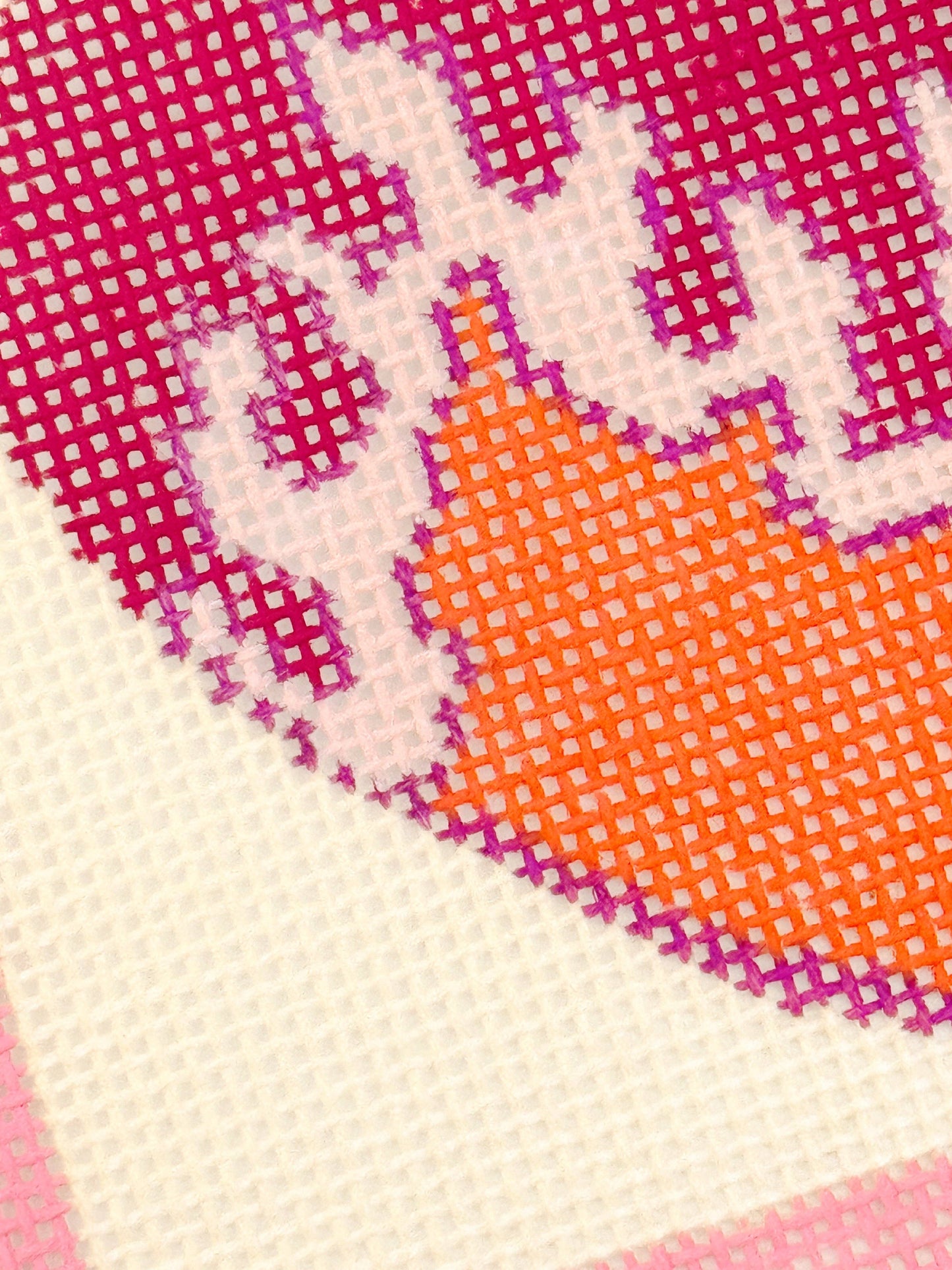 Heart Flame Stamp Needlepoint Canvas, 3”x3"