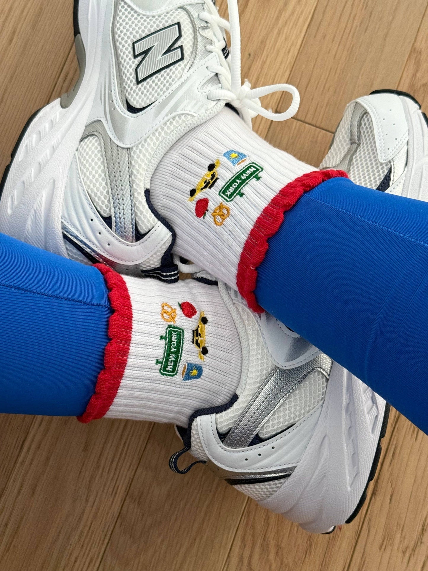 New York is my boyfriend x Scrolls Pilates Grip Socks