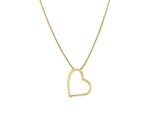 Drop Heart Pendant Necklace with Chain