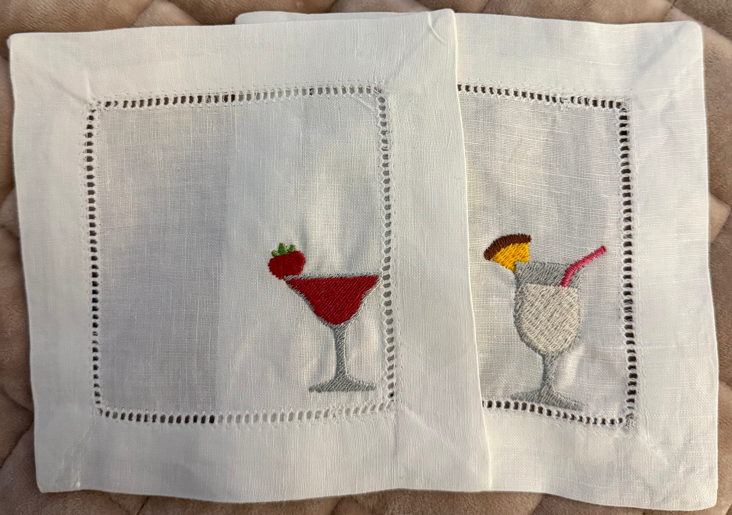 Embroidered Cocktail Napkins Set of 2