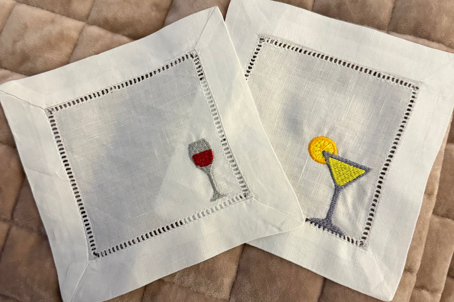 Embroidered Cocktail Napkins Set of 2