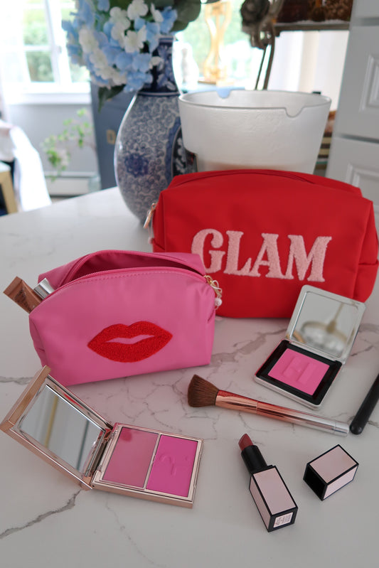 Cara "Glam" Cosmetic Pouch / Bag, Red