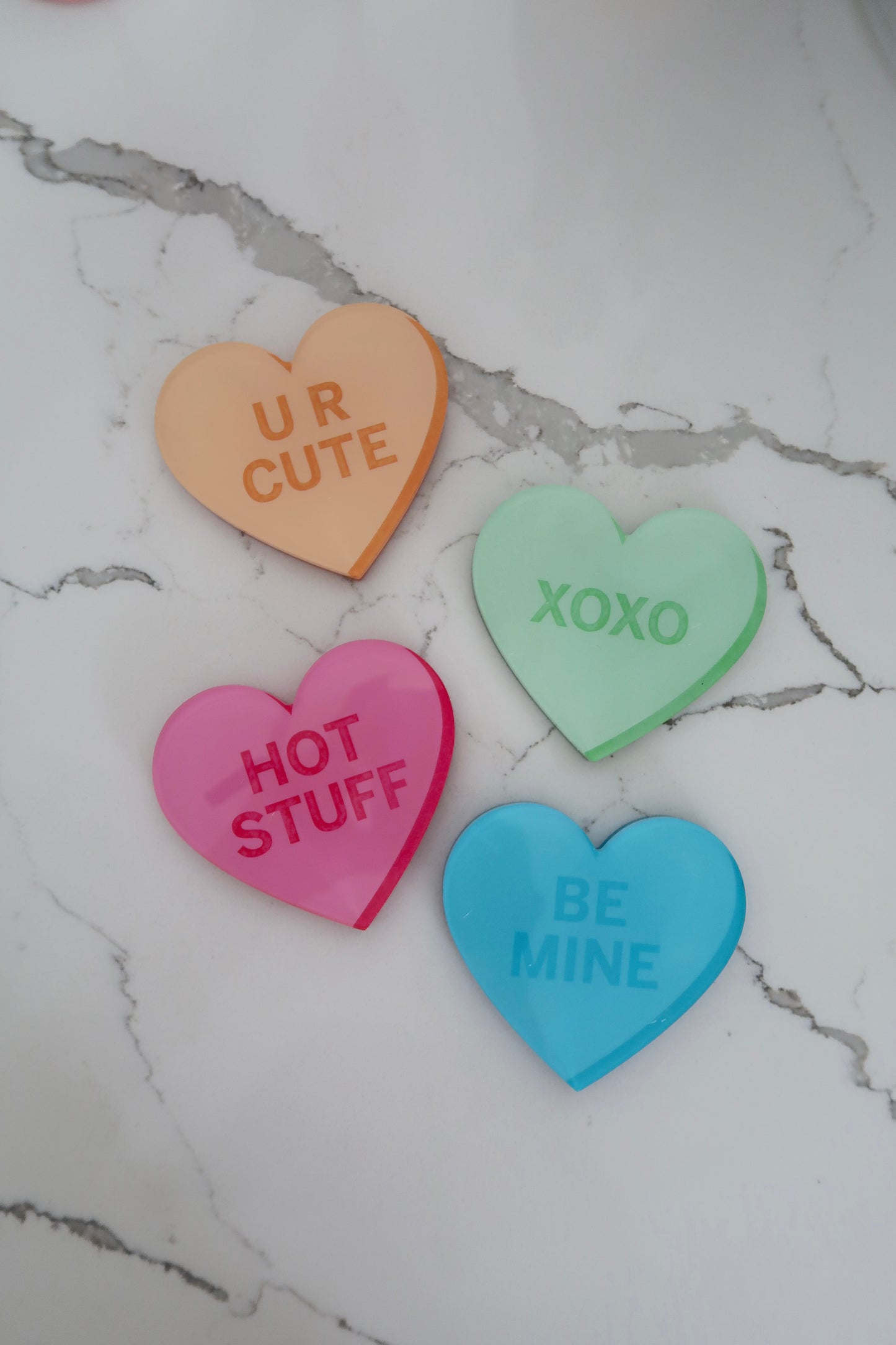 Conversation Hearts Set of 4 Coasters