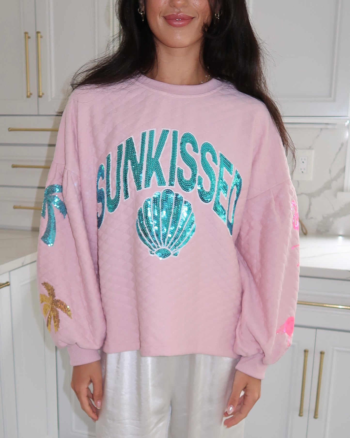 Sunkissed Quilted Crewneck Sweatshirt