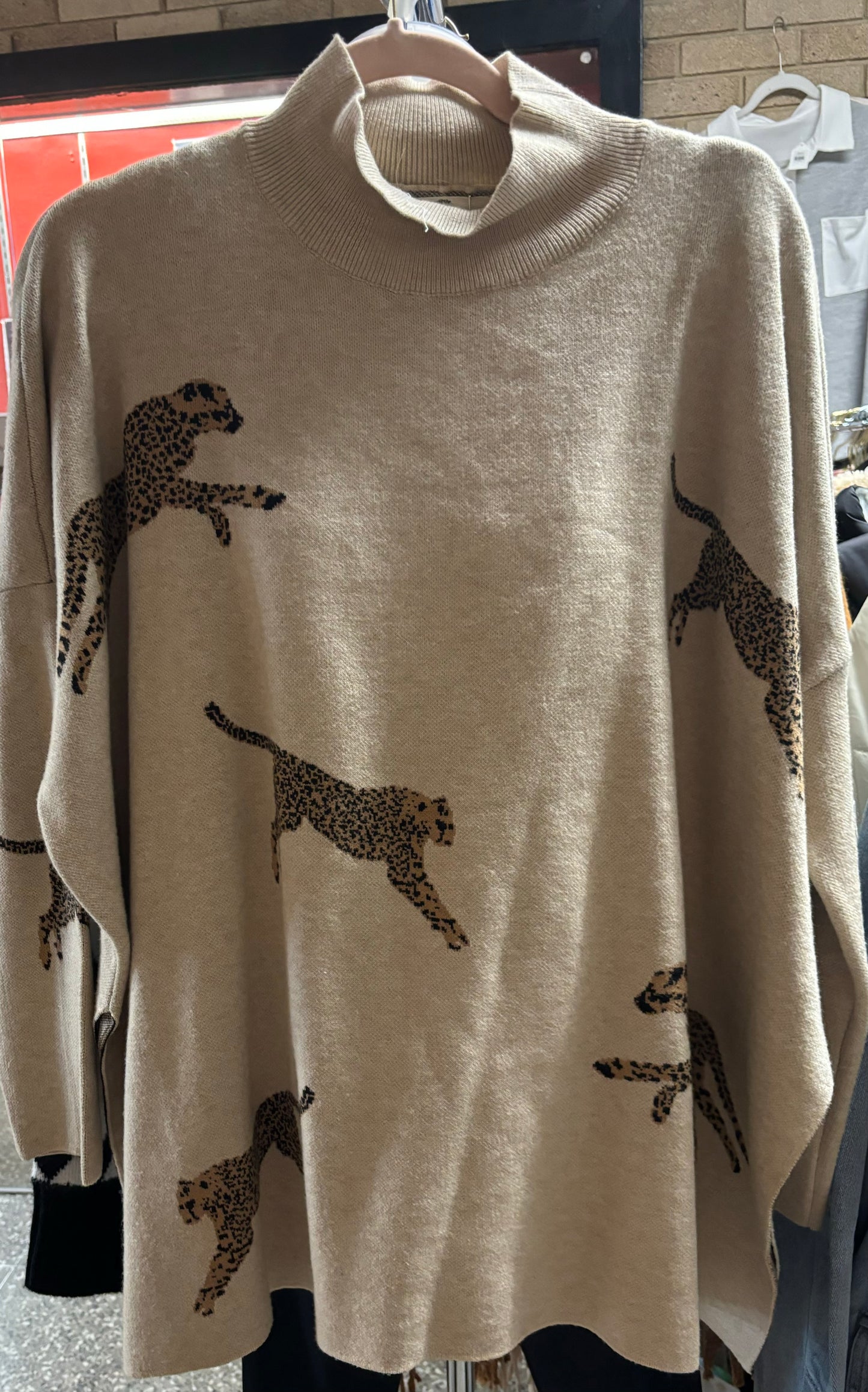 Leopard Sweater in Oatmeal