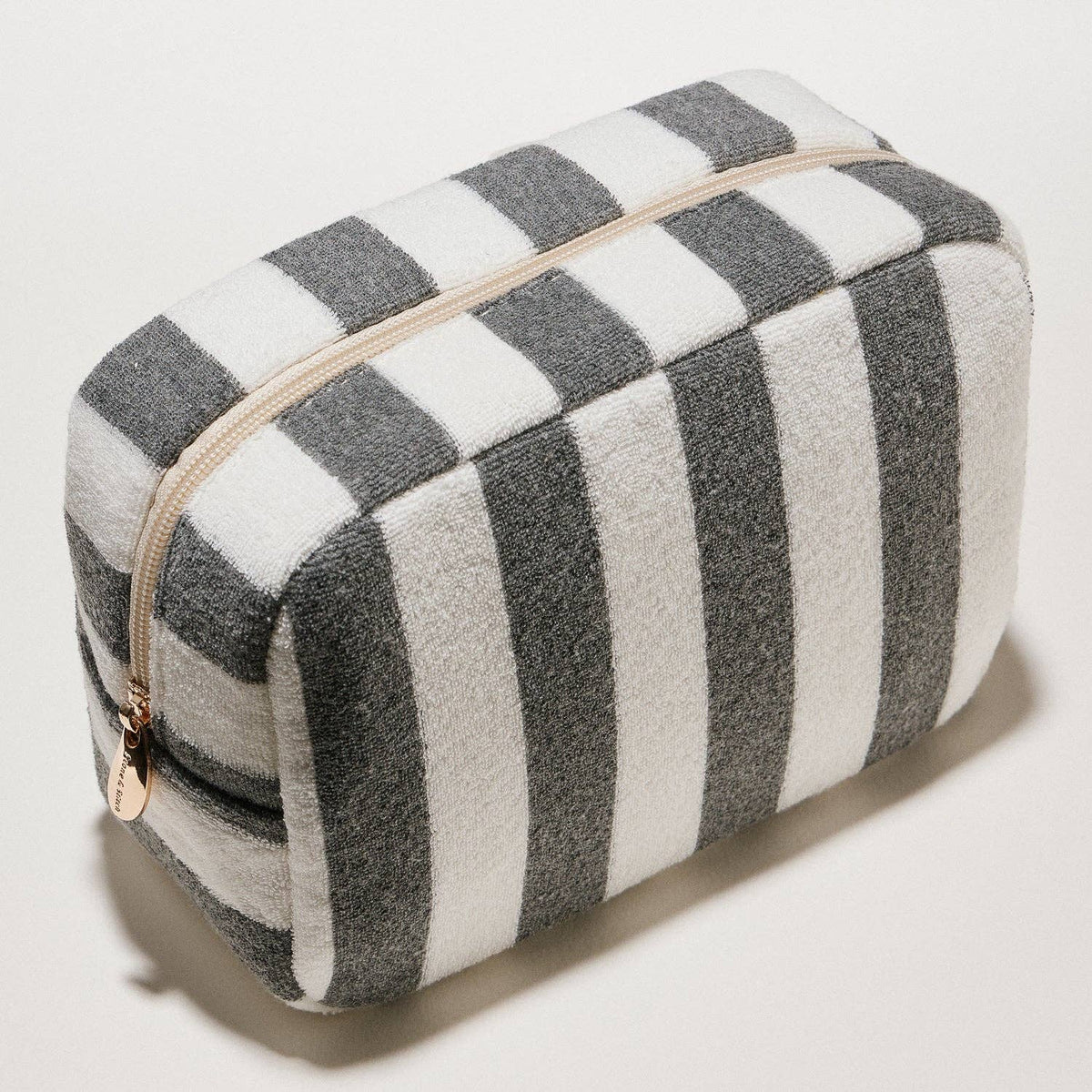 Striped Terry Fabric Pouch | Travel Pouch