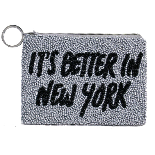 New York City Life Beaded Coin Purse