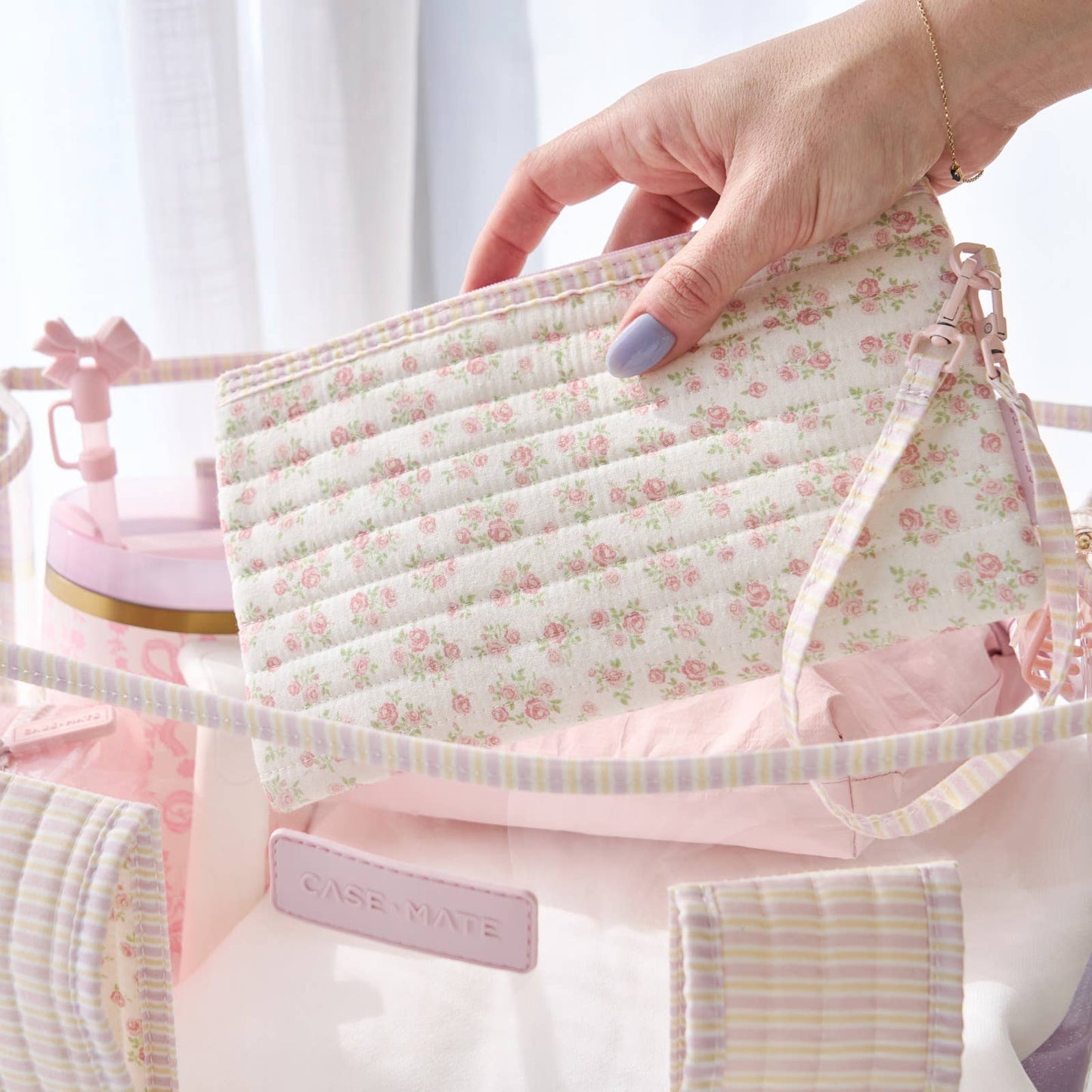 Case-Mate Quilted Ditsy Floral Jelly Tote Bag - Can be Embroidered
