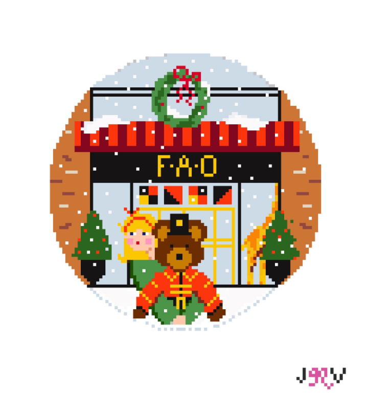 JV202 - FAO Bru Round Needlepoint Canvas