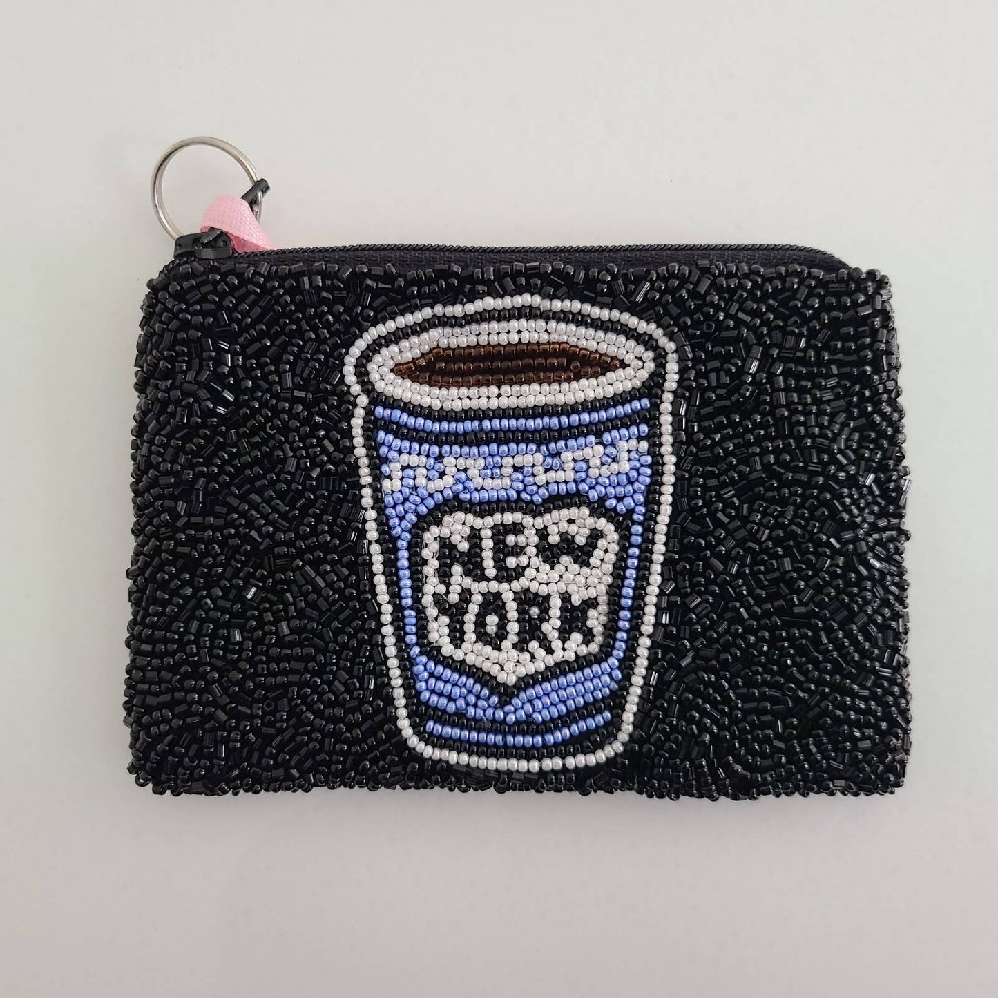 Beaded Coffee Cup Coin Purse