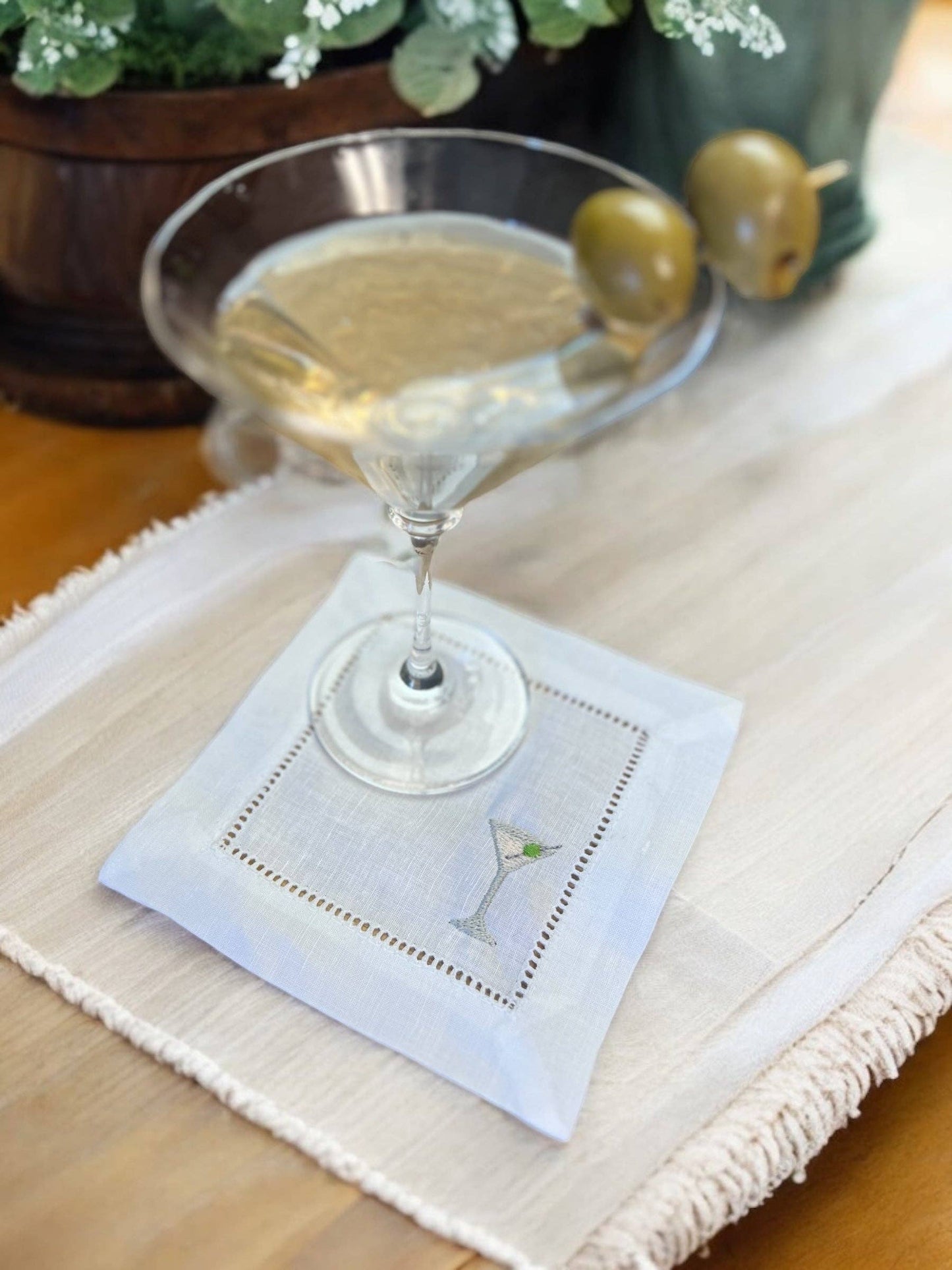 Embroidered Cocktail Napkins Set of 2