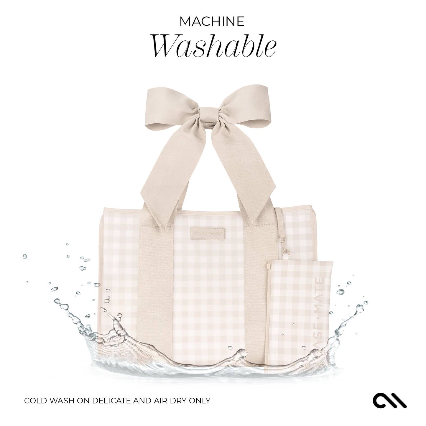 Case-Mate Latte Gingham Bow Jelly Tote Bag - Can be Embroidered