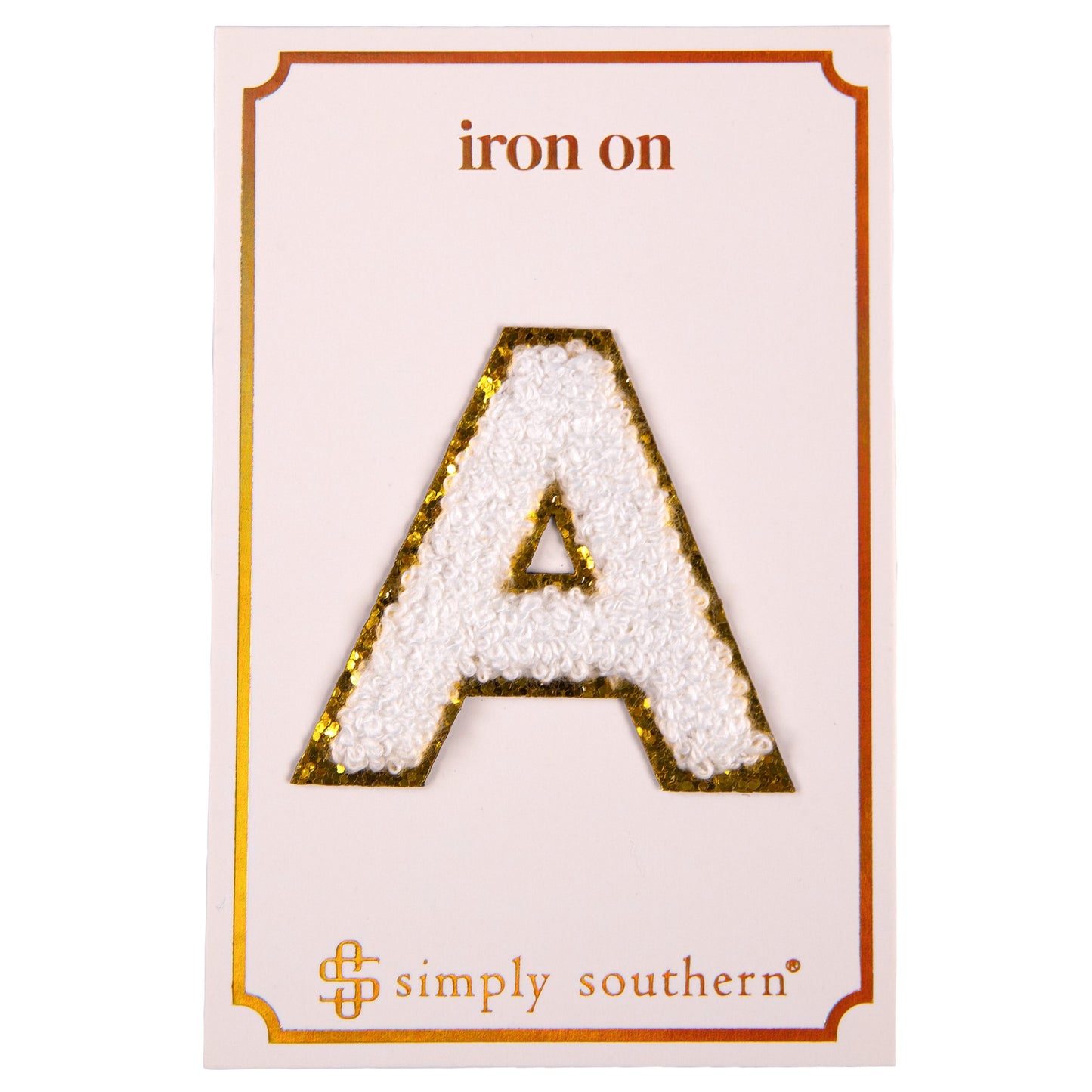 White Chenille Letter Patches