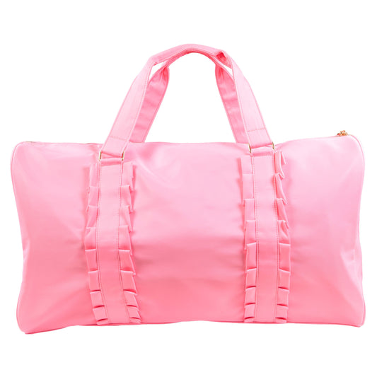 Ruffle Duffle Bag in Pink or Black