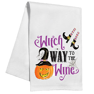 Witch Way to the Wine Halloween Kitchen Towel