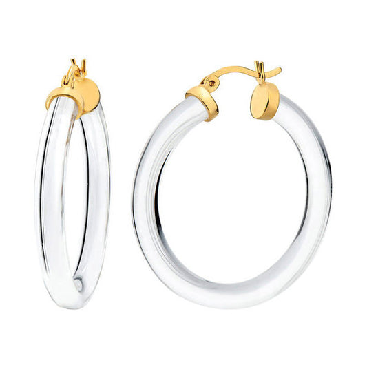 1.35 inch Thin Hoop Earrings in Clear