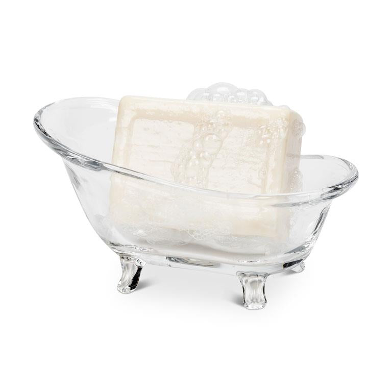 Glass Bathtub Soap Dish-6"L