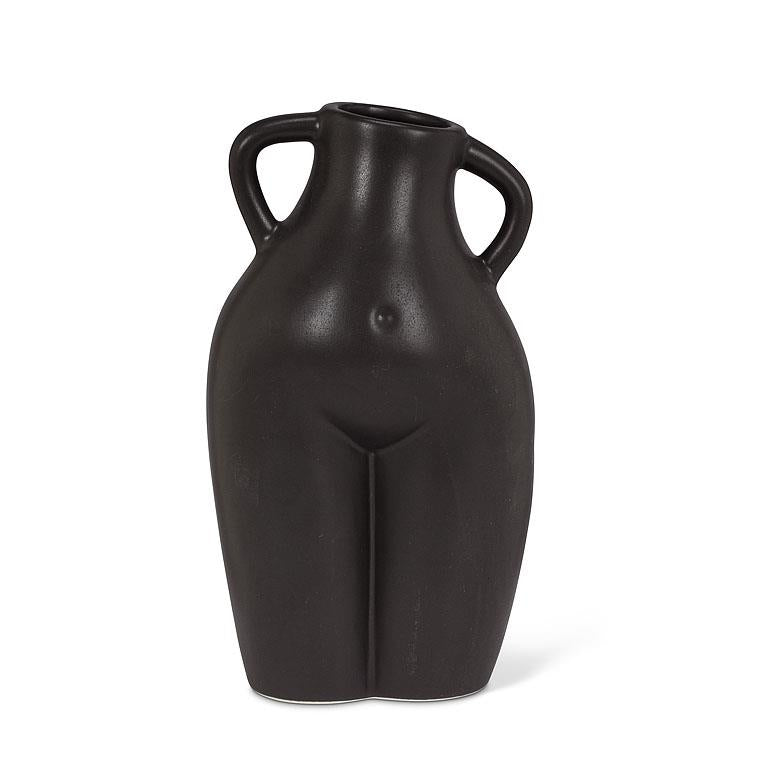 Feminine Body Vase-Matte Black-9"H