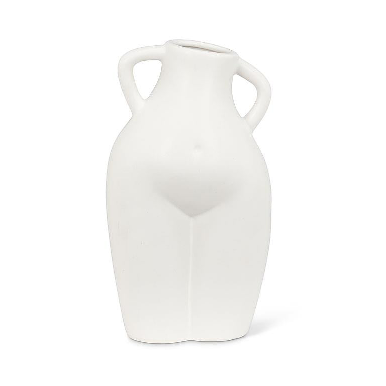 Feminine Body Vase-Matte White-9"H