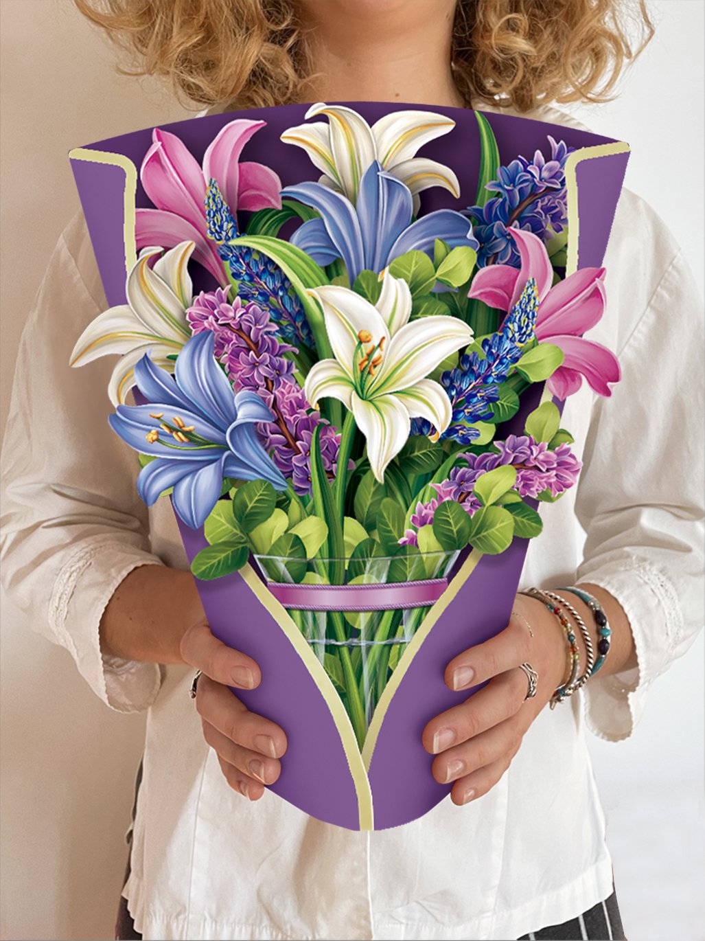 Lilies & Lupines Pop Up Flower Bouquet