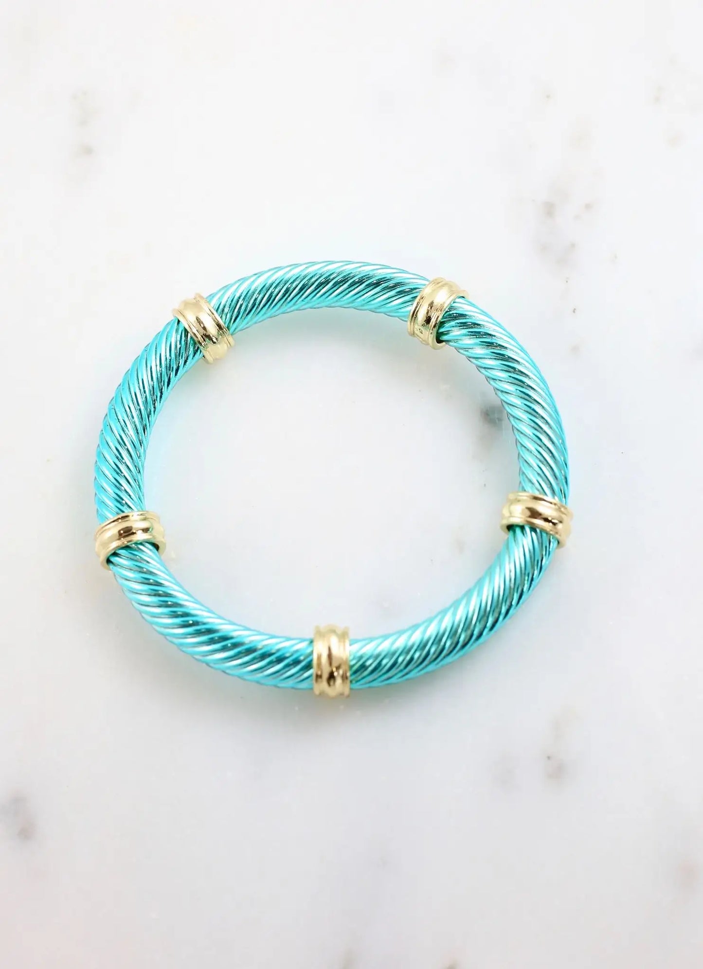 Abbay Cable Stretch Bracelet Turquoise