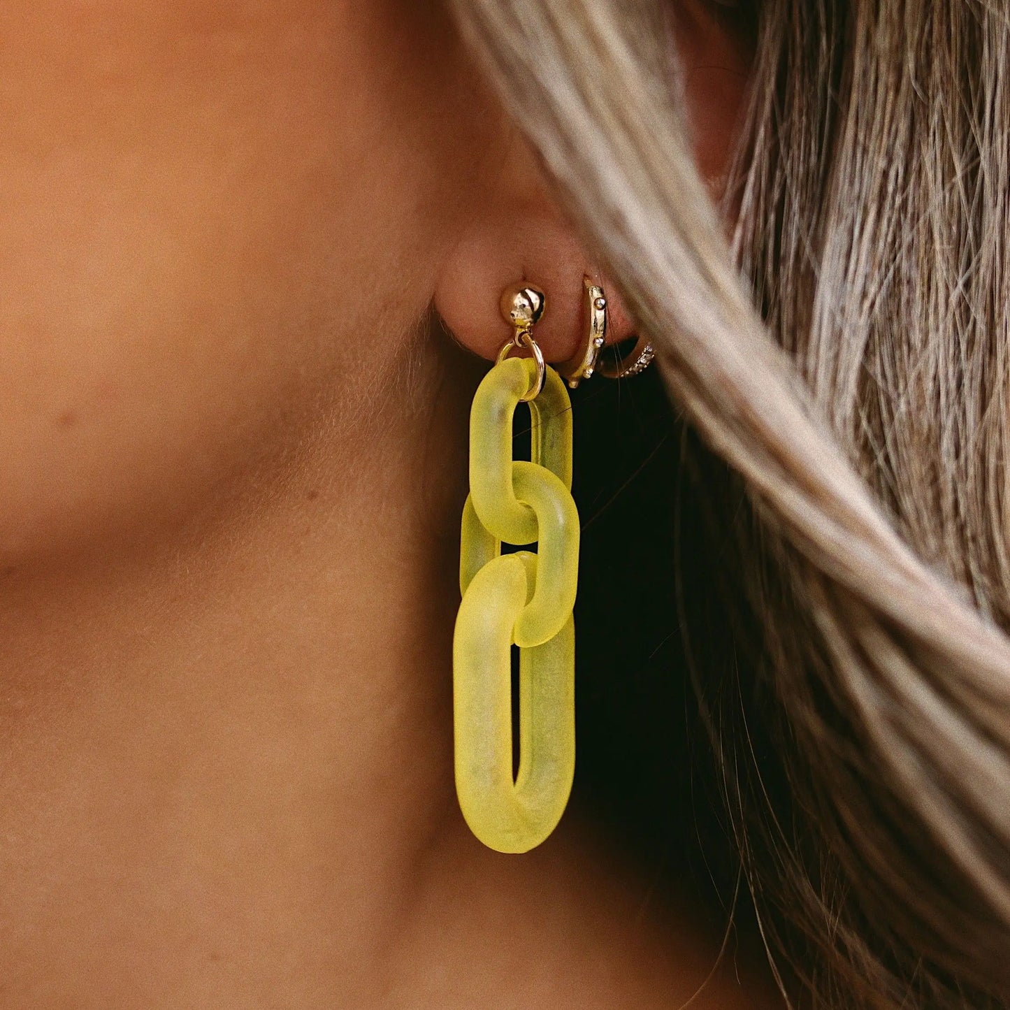 Acrylic Chain Link Earrings