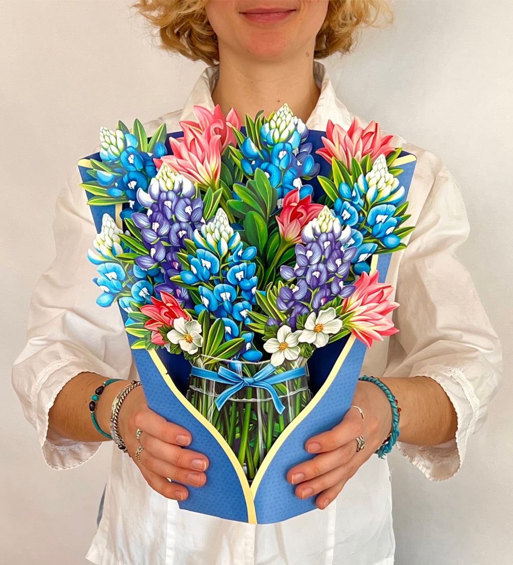 Blue Bonnets Pop Up Floral Bouquet