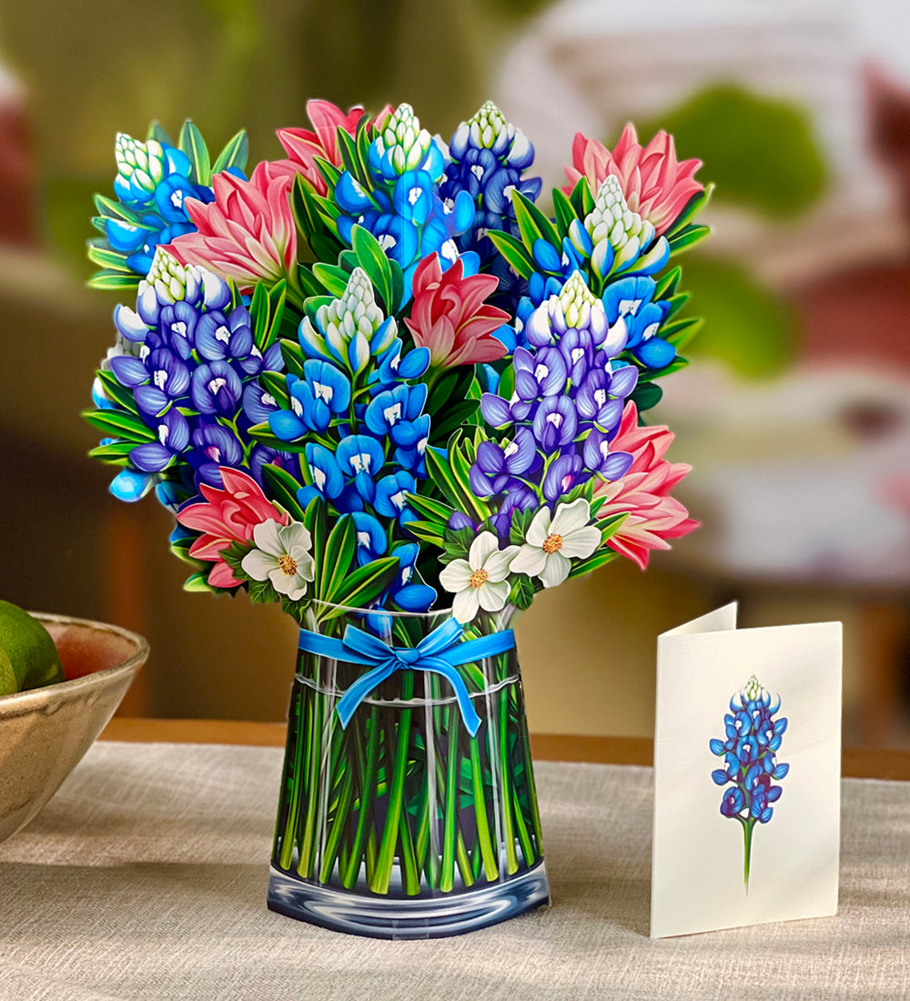 Blue Bonnets Pop Up Floral Bouquet