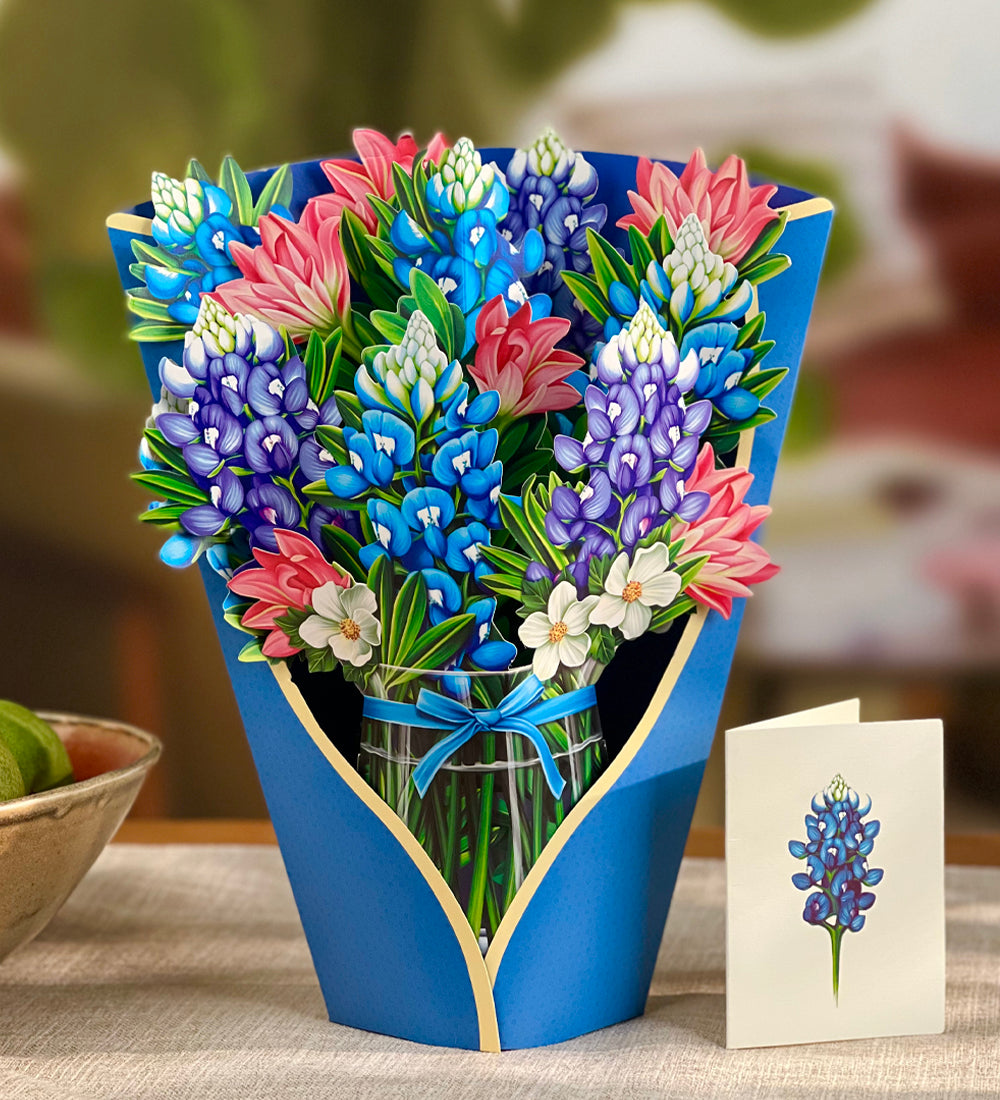 Blue Bonnets Pop Up Floral Bouquet