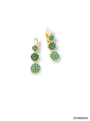 Belle petite hoop Earrings, Gold, Emerald