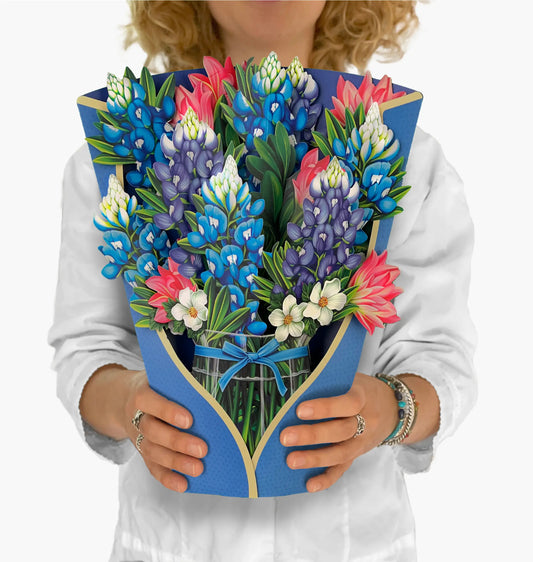 Blue Bonnets Pop Up Floral Bouquet