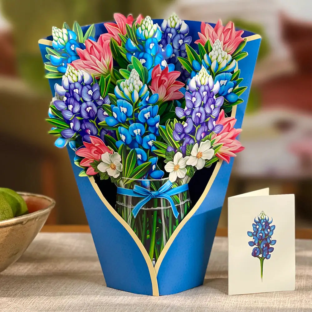 Blue Bonnets Pop Up Floral Bouquet