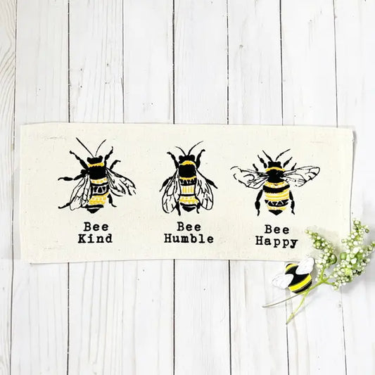 'Bee Kind, Bee Humble, Bee Happy' Pillow Panel
