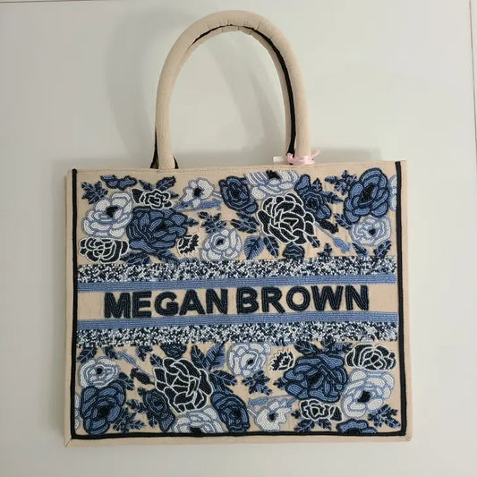 Custom Blue Roses Tote Bag