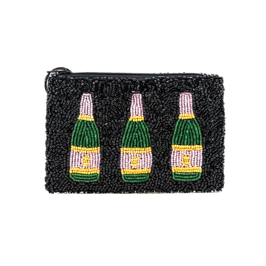 3 Champagne Bottles Coin Purse