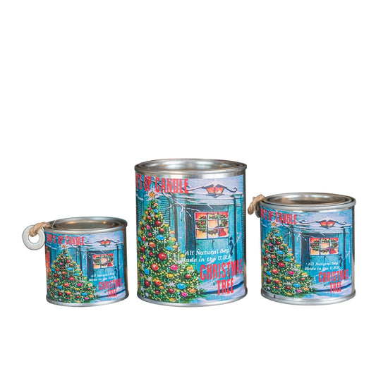 Christmas Tree Paint Can Candle