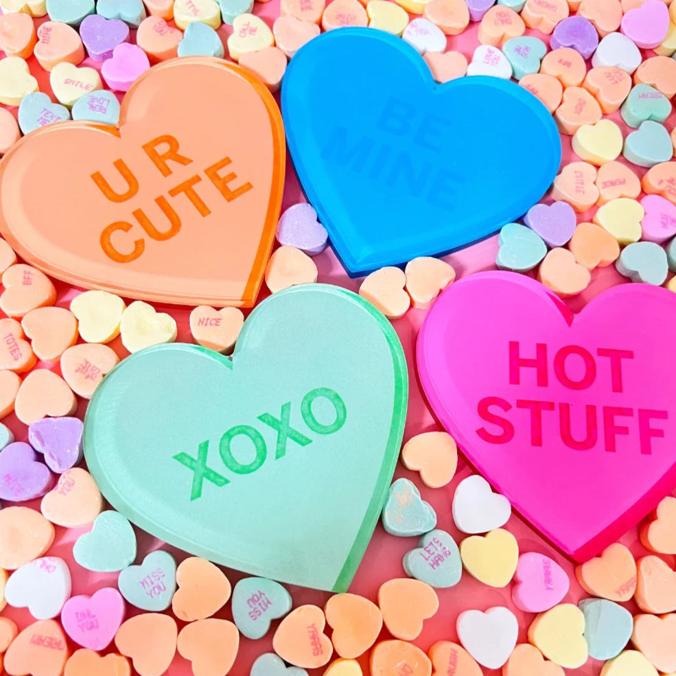 Conversation Hearts Set of 4 Coasters