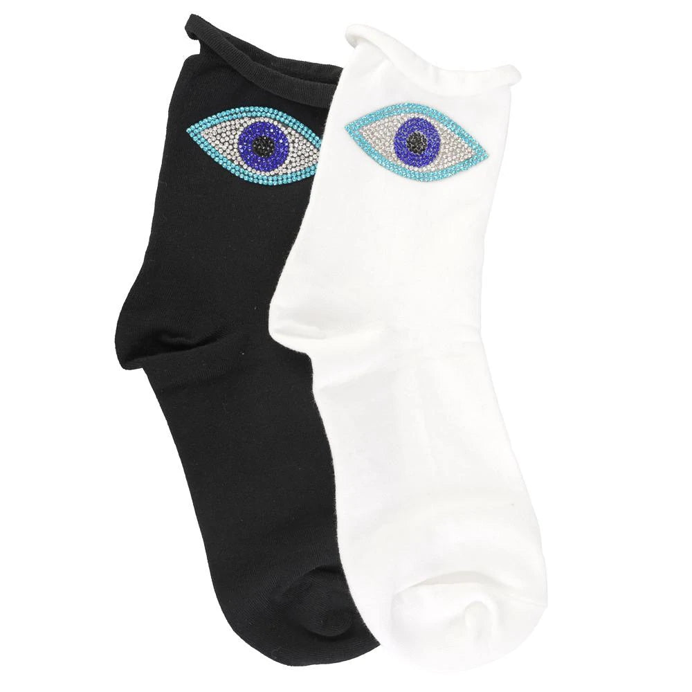 Evil Eye Crystals Socks