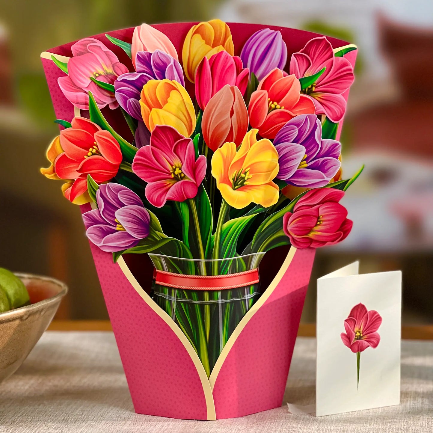 Festive Tulips Pop Up Flower Bouquet