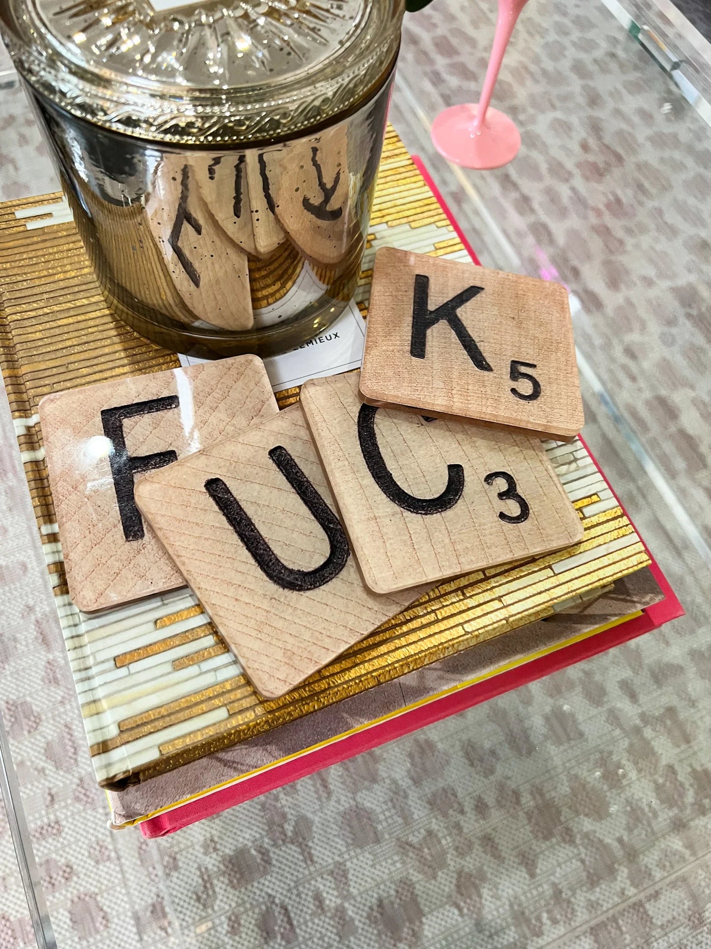 Fuck Scrabble Tiles | Set of 4 Coasters