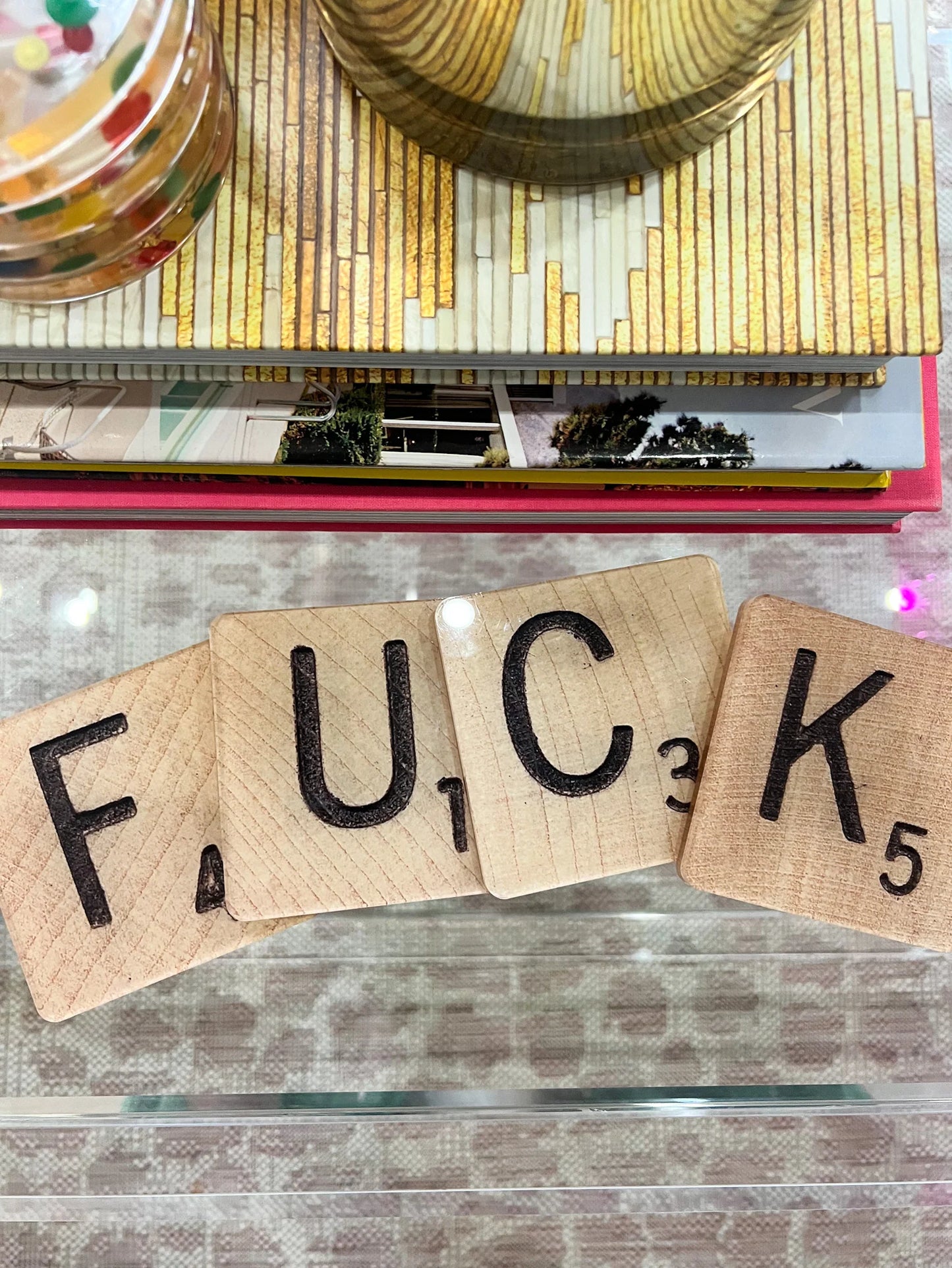 Fuck Scrabble Tiles | Set of 4 Coasters