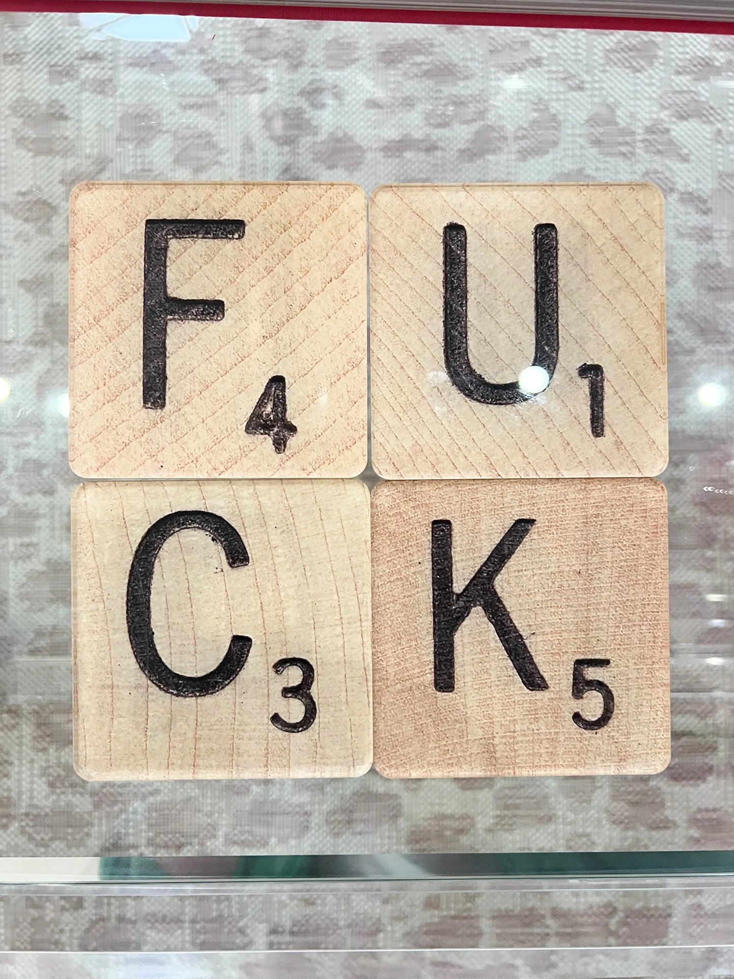 Fuck Scrabble Tiles | Set of 4 Coasters