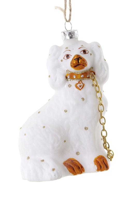 Staffordshire Dog-White Ornament